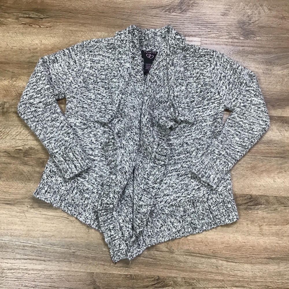 IT’S Our Time Cardigan Sweater Black White Little Girl Size Small